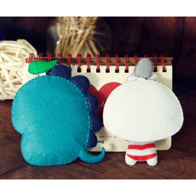 🇹🇼現貨 親手縫更有愛【🍀幸福四葉草🍀】《鹹蛋超人小怪獸鑰匙套 一組2入》不織布材料包/免裁剪/批發/文創客製/親子手作-細節圖4