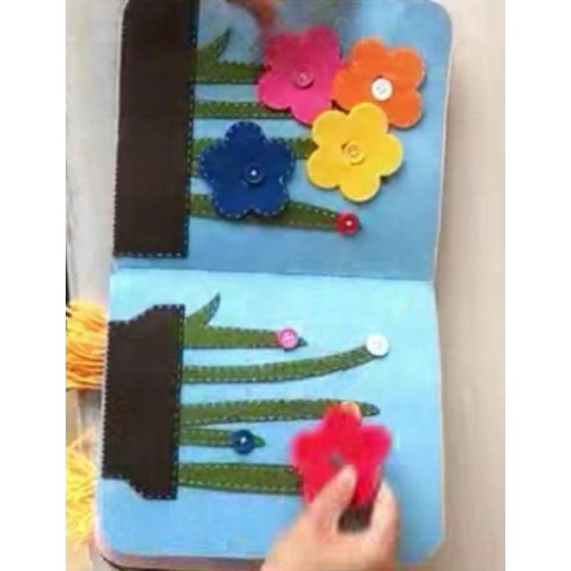 🇹🇼現貨 親手縫更有愛【🍀幸福四葉草🍀】《蒙特梭利布書 藍鯨魚款 內頁16頁》不織布材料包/免裁剪/批發/文創/親子手作-細節圖4