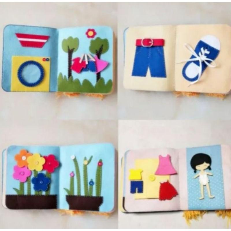 🇹🇼現貨 親手縫更有愛【🍀幸福四葉草🍀】《蒙特梭利布書 藍鯨魚款 內頁16頁》不織布材料包/免裁剪/批發/文創/親子手作-細節圖8