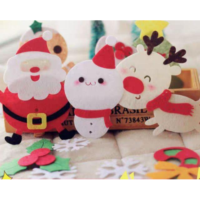 【Diy親手更有愛♡現貨】《聖誕貼布一組9入》不織布材料包/免裁剪/批發/文創/療癒/暫離手機/孕期手作/親子手作-細節圖5