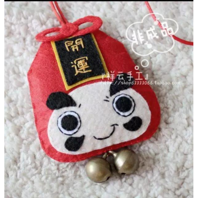 🇹🇼現貨 親手縫更有愛【🍀幸福四葉草🍀】《達摩祈福開運平安掛飾車掛2款》diy材料包/不織布免裁剪/批發/文創/親子手作-細節圖5