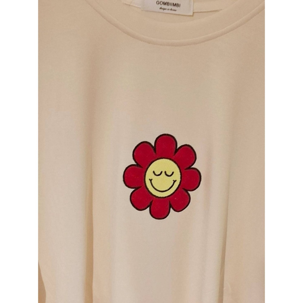 【泰好文創選品】韓版花朵笑臉大寬T-細節圖3
