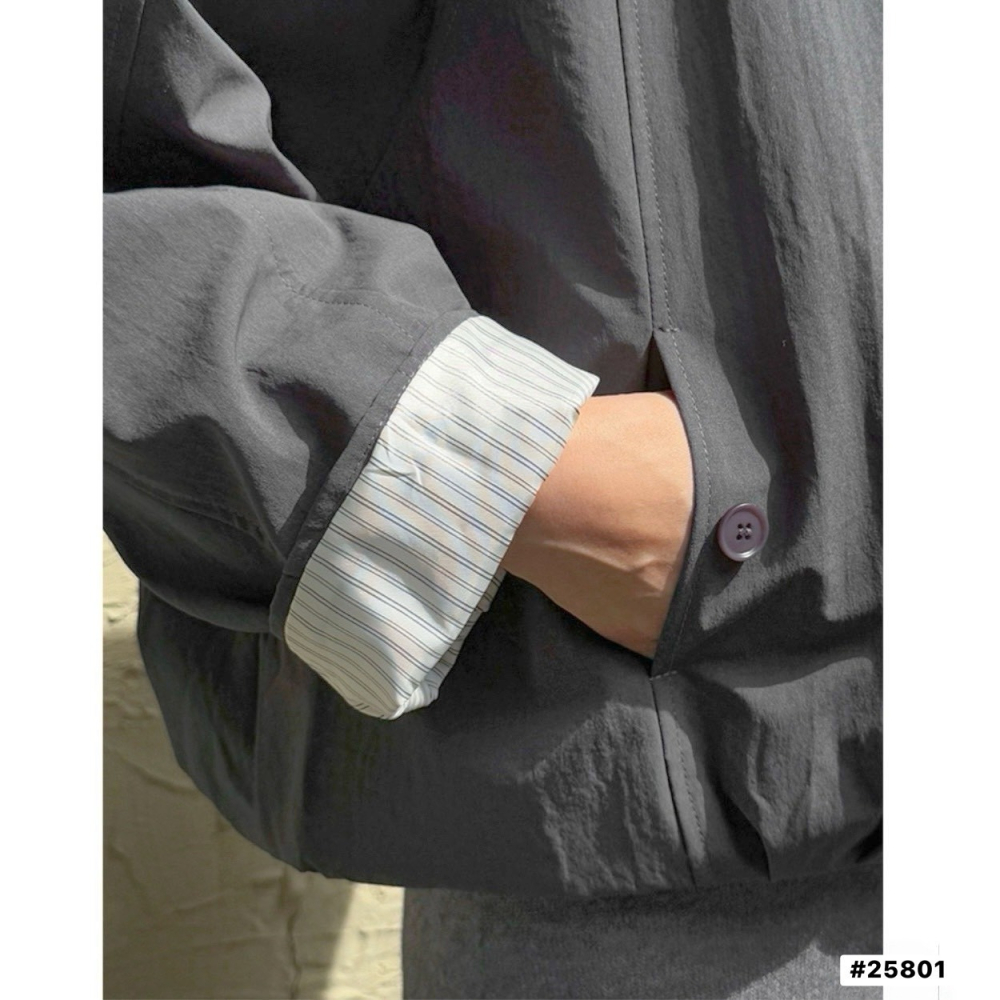 【泰好文創】韓系立領短版風衣外套-細節圖5