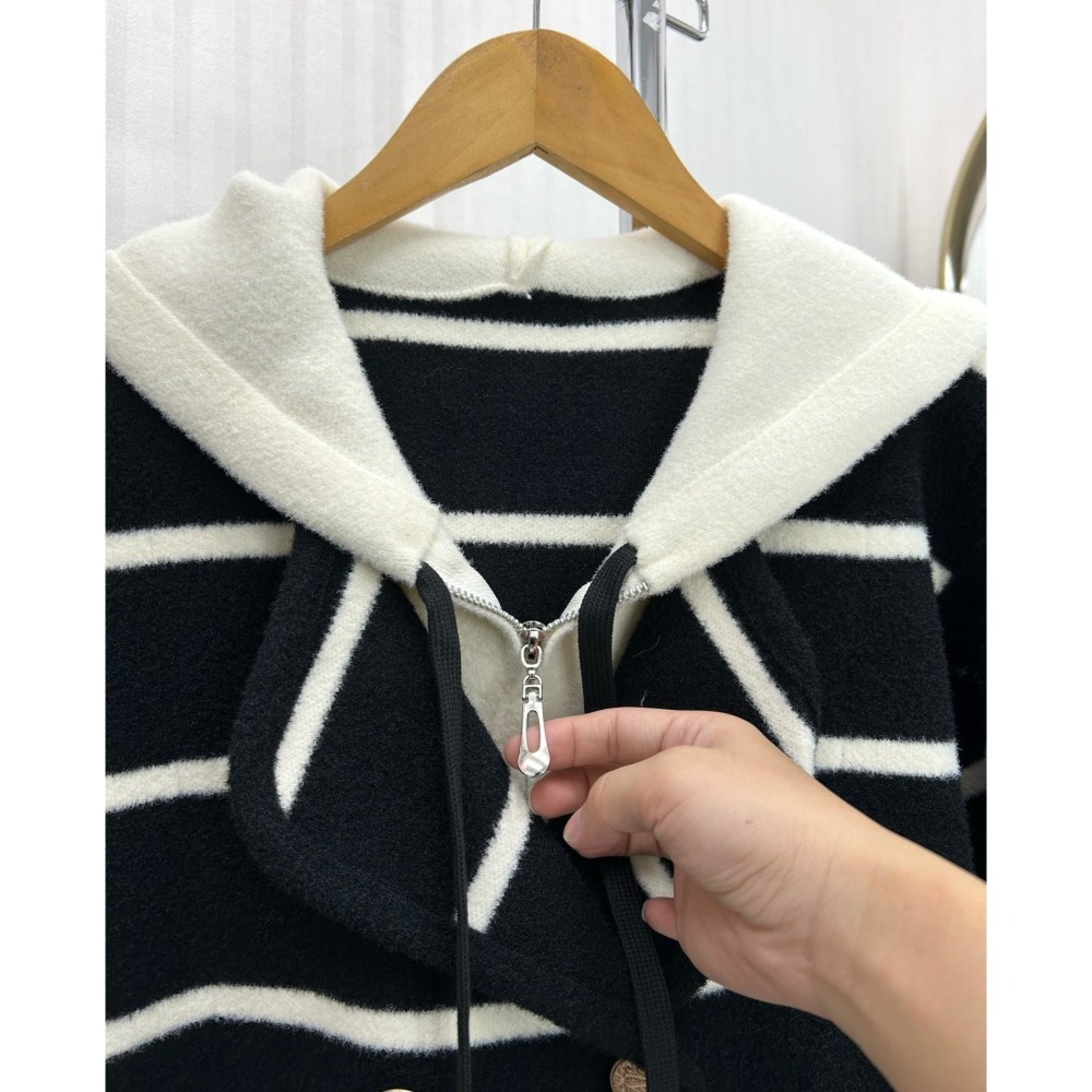 【泰好文創】經典條紋連帽外套-細節圖4