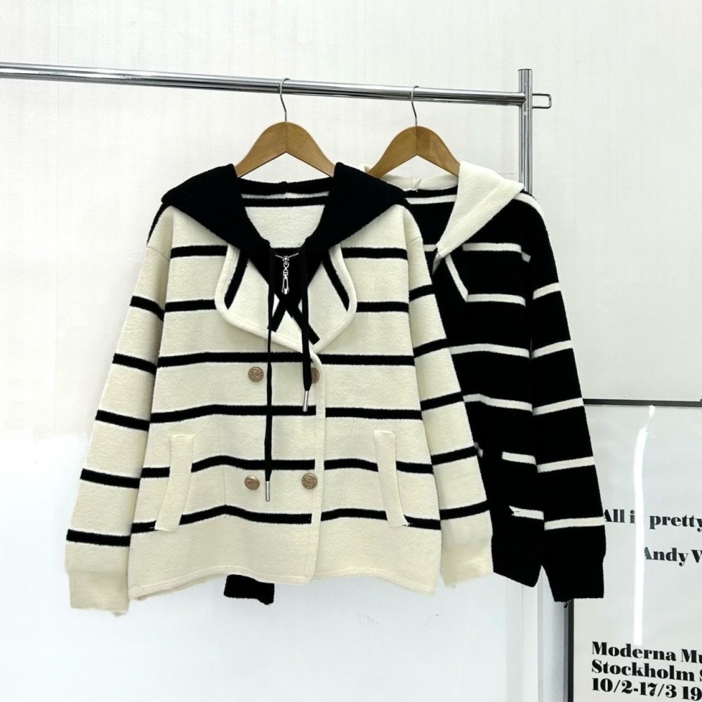 【泰好文創】經典條紋連帽外套-細節圖5