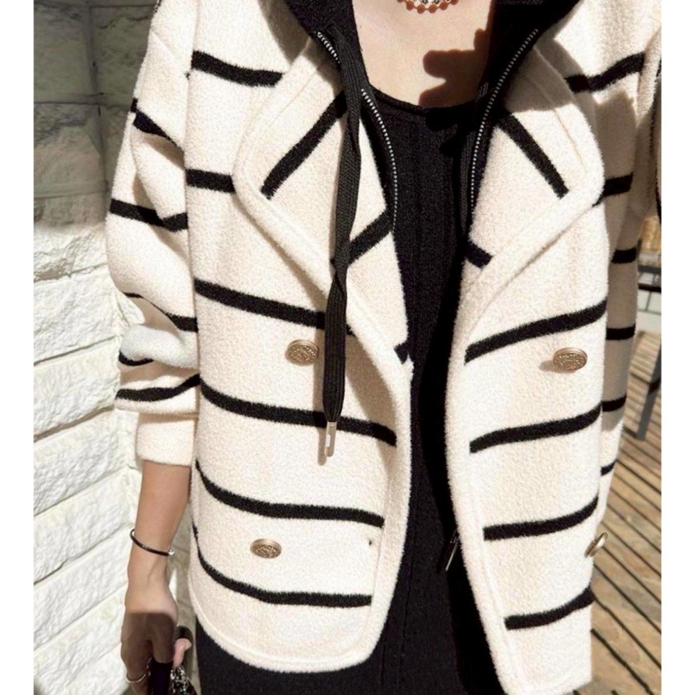 【泰好文創】經典條紋連帽外套-規格圖5