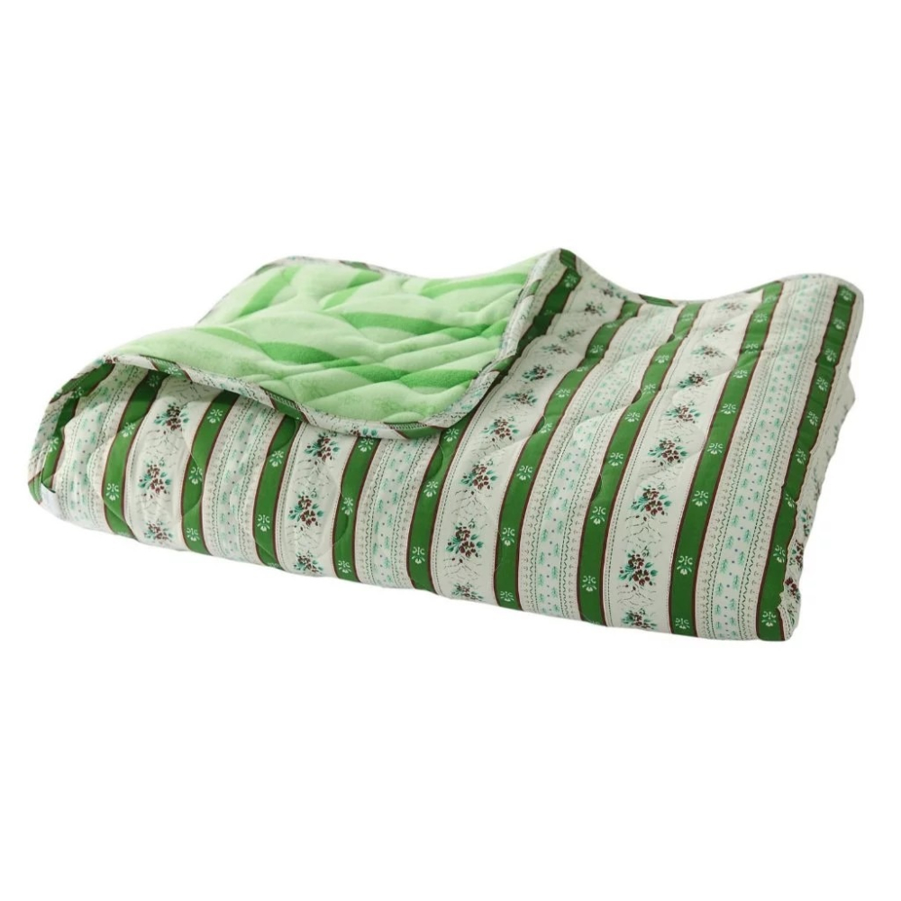 【CINN卓瑩光波】奈米遠紅外線-果綠條紋毯被-四季-5x6.2呎-細節圖2