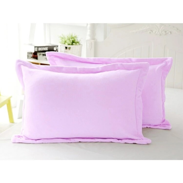 【卓瑩官方直營】奈米遠紅外線-粉紫刷毛枕套-2入-細節圖3