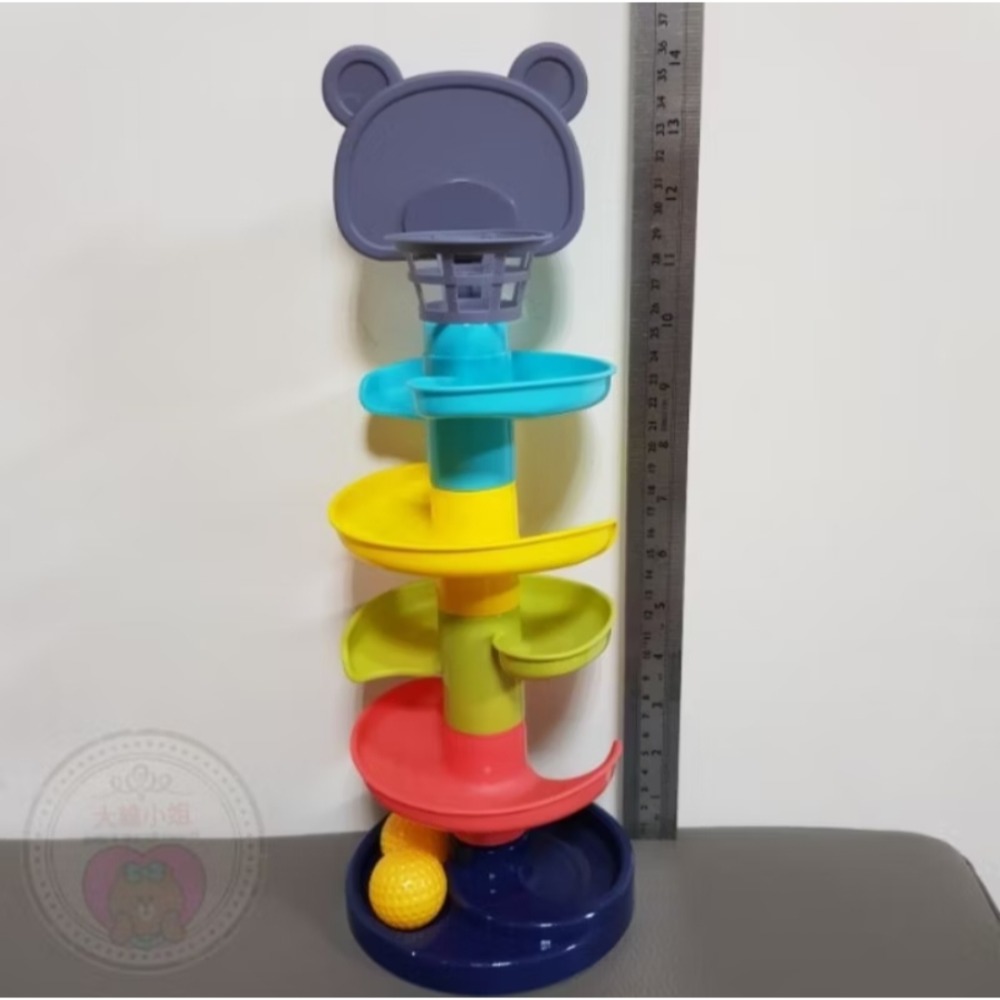 【現貨】兒童益智疊疊軌道滾滾球 滑球塔 投籃塔-細節圖2