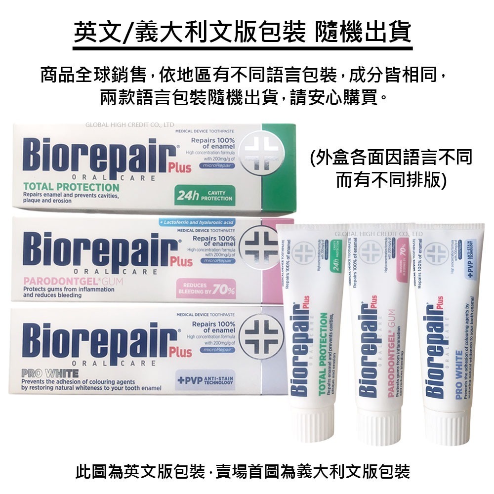 效期2029年🍑小桃子藥妝 貝利達牙膏75ml Biorepair 加強型 無氟 正品平行輸入 義大利-細節圖2
