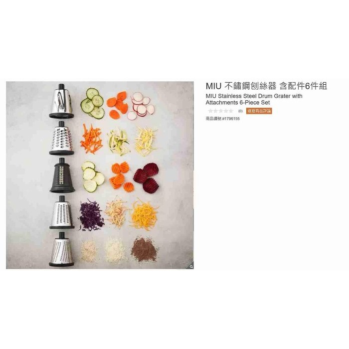 購Happy~MIU 不鏽鋼刨絲器 含配件6件組 #1796155-細節圖6
