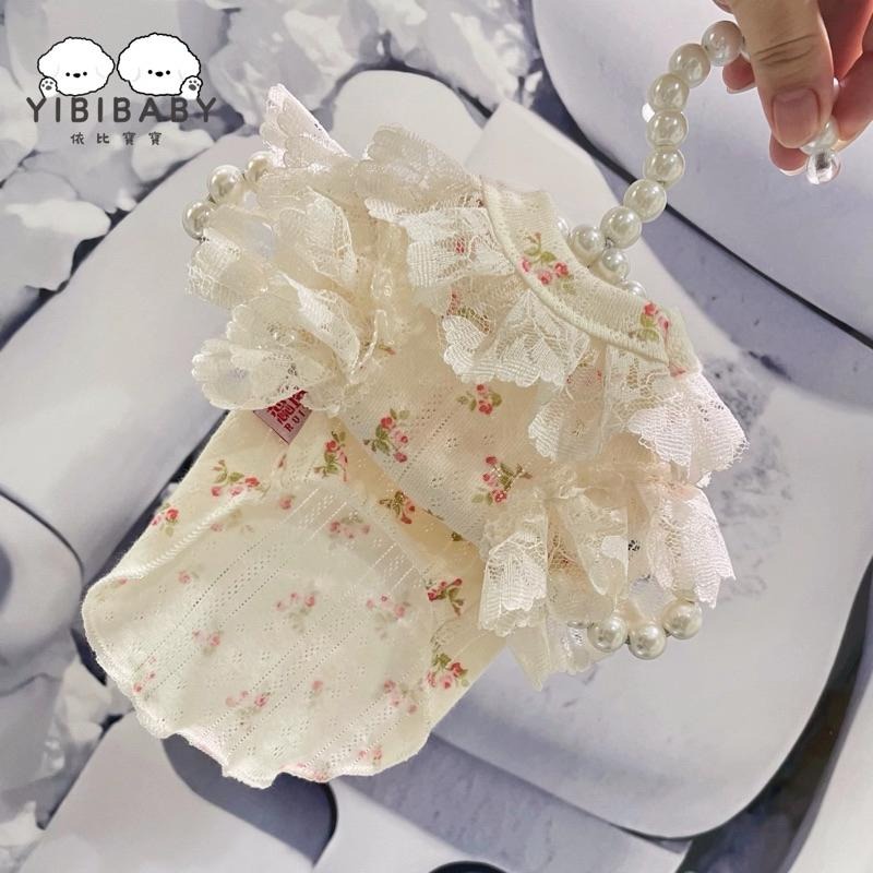 奶油碎花純棉彈力衣-細節圖4