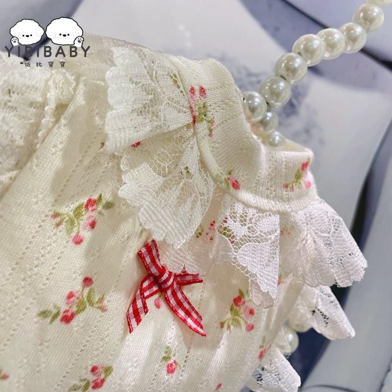 奶油碎花純棉彈力衣-細節圖5