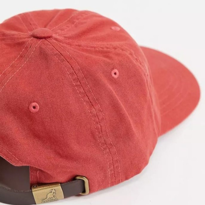 【 柒玖捌零日貨精品 】全新正品 KANGOL 純棉 橘色棒球帽 老帽 鴨舌帽 皮釦 經典必備款-細節圖4