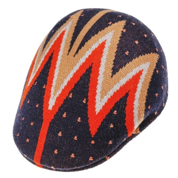 【 柒玖捌零日貨精品 】 優惠促銷 全新正品 KANGOL 507 深藍造型圖騰 鴨舌帽 小偷帽 書報童帽-細節圖3