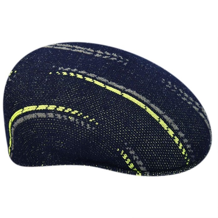【 柒玖捌零日貨精品 】 優惠促銷全新正品 KANGOL 504 深藍色黃綠條紋 鴨舌帽 小偷帽 書報童帽-細節圖2