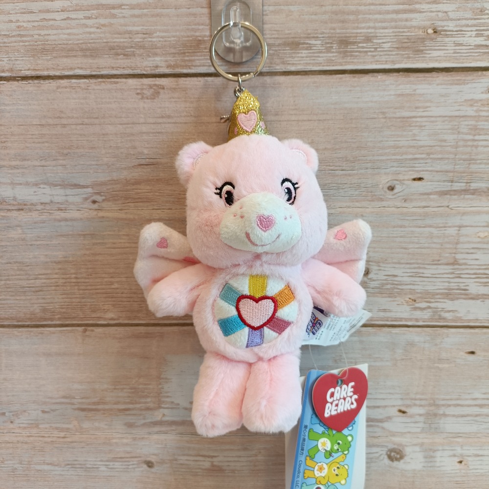 全新正版Care bears彩虹熊天使翅膀皇冠玩偶吊飾掛件-細節圖2