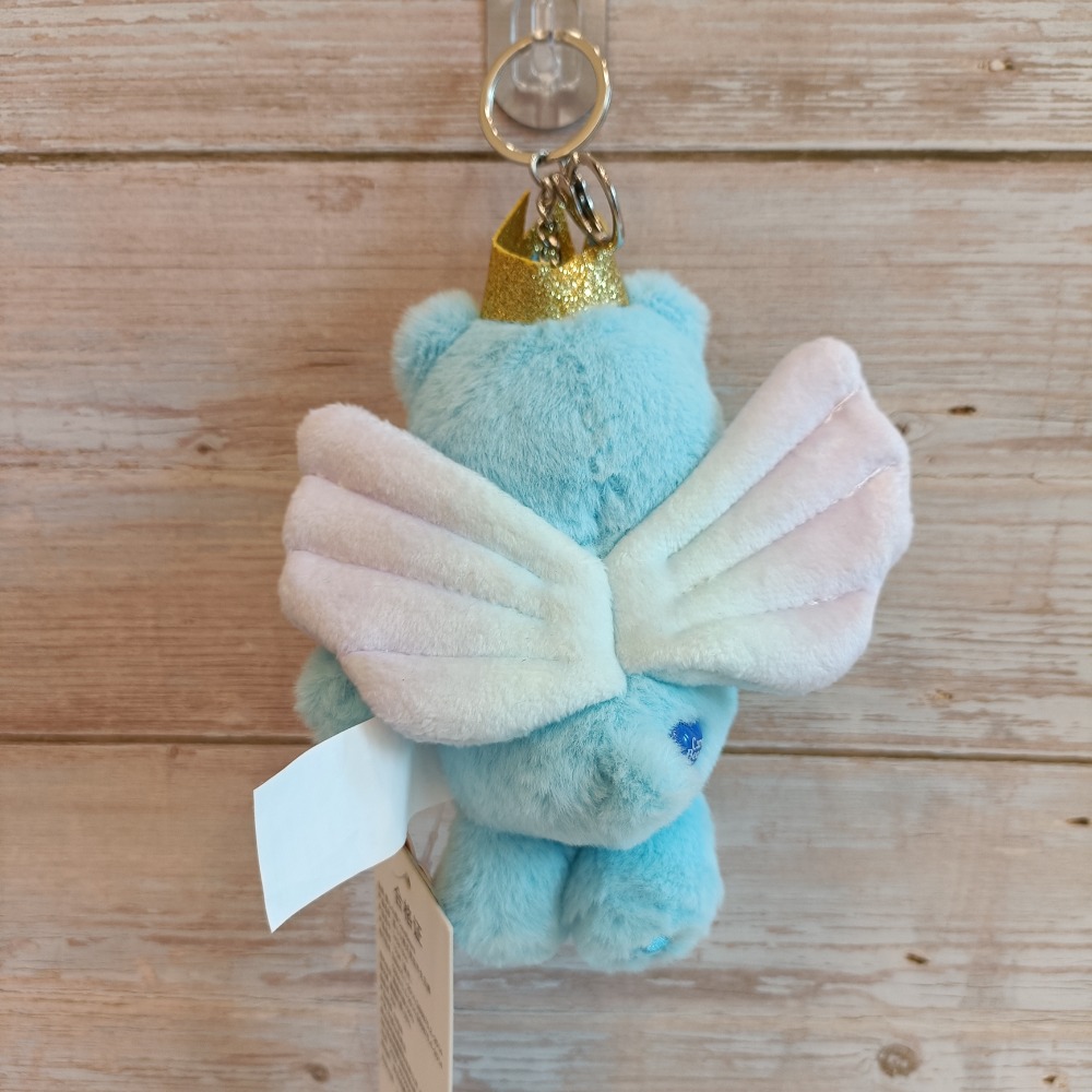 全新正版Care bears彩虹熊天使翅膀皇冠玩偶吊飾掛件-細節圖5