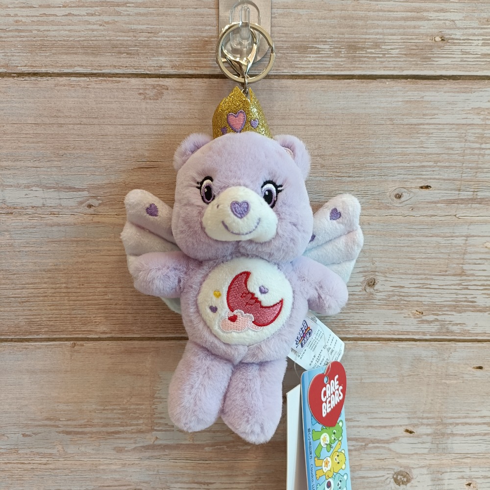 全新正版Care bears彩虹熊天使翅膀皇冠玩偶吊飾掛件-細節圖6
