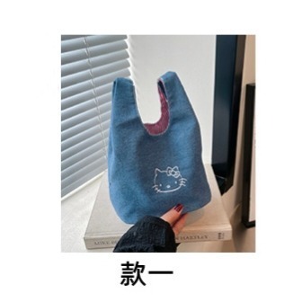 韓系刺繡帆布手提水桶包-規格圖1
