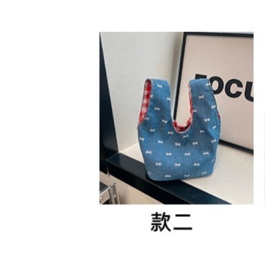 韓系刺繡帆布手提水桶包-規格圖1
