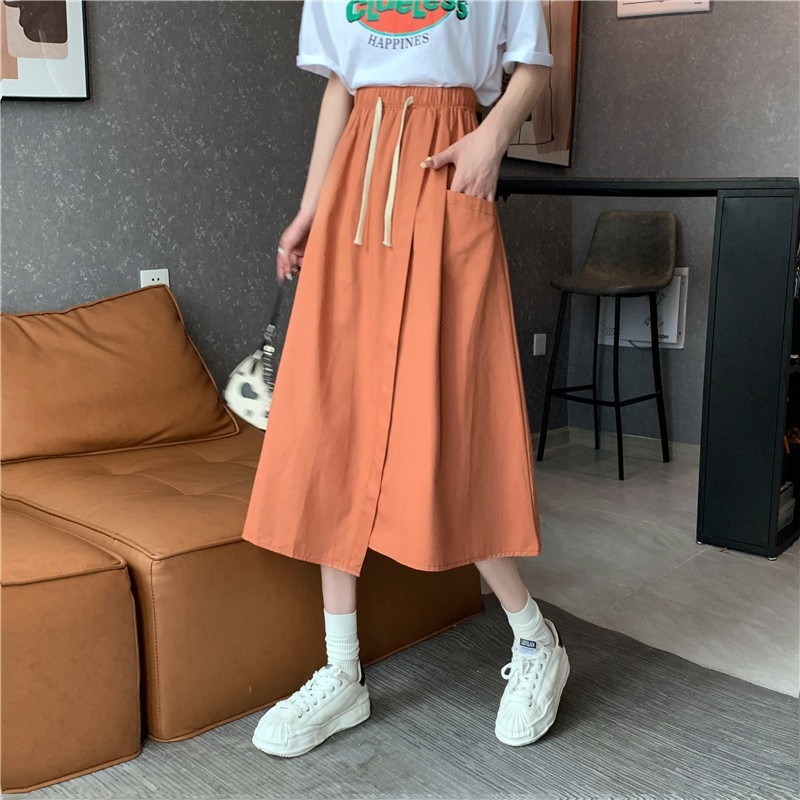 🔅 夏季鬆緊腰顯瘦不規則半身裙-規格圖1
