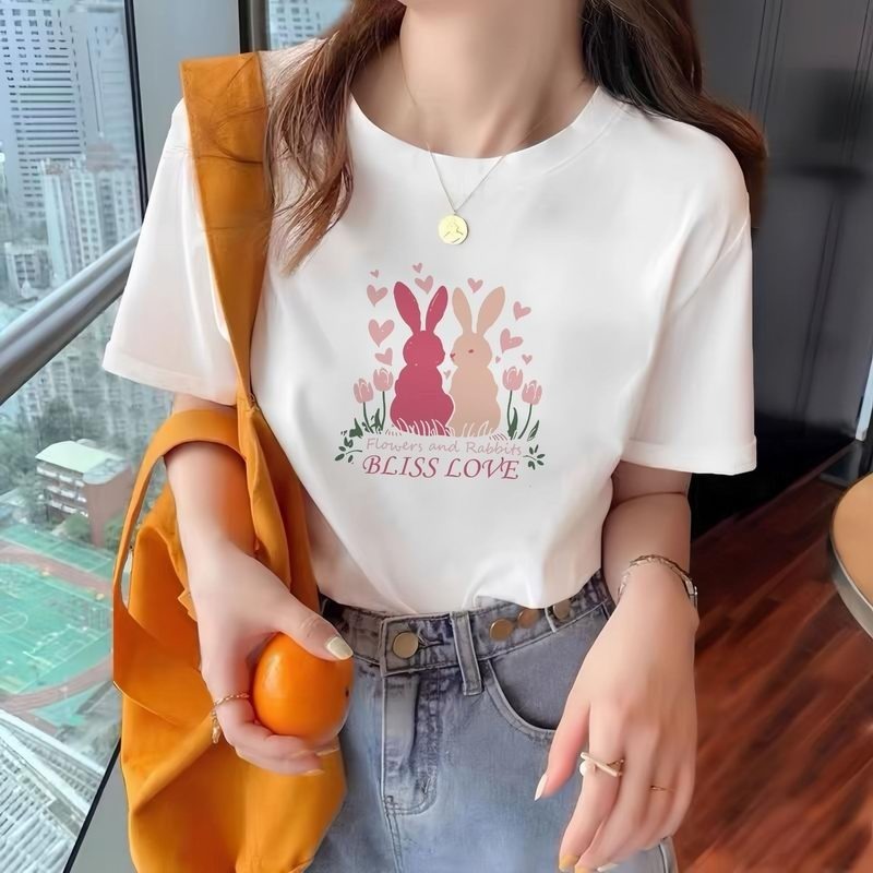 🔅夏季純棉卡通印花短袖T恤-規格圖1