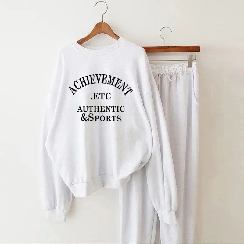 ☃️ 秋冬大碼印花衛衣+長褲運動套裝-規格圖1