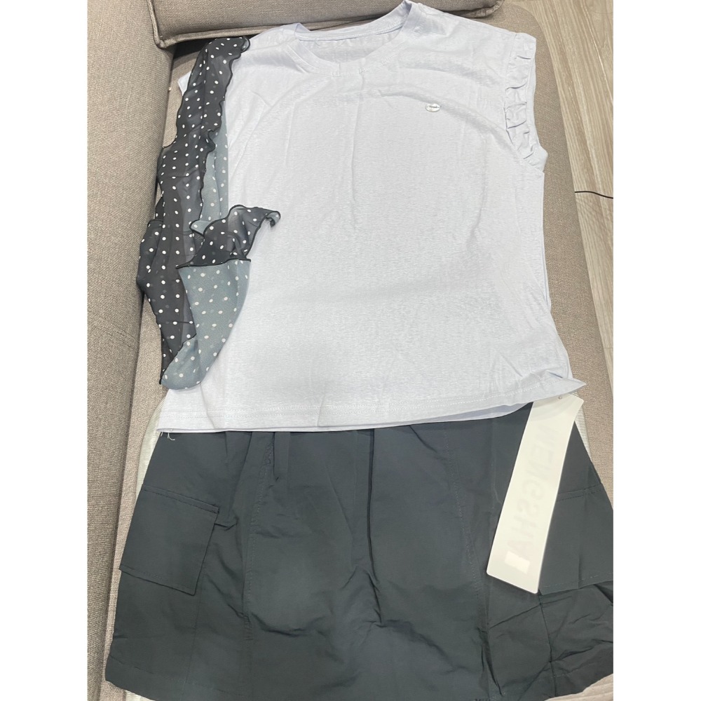 短褲(裙)+無袖襯衫 氣質顯瘦 時尚百搭兩件式套裝 夏季女裝-規格圖2