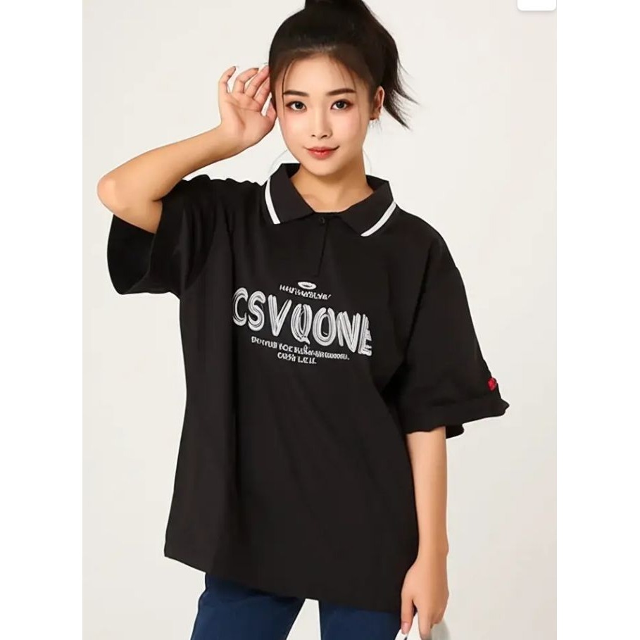 女裝  百搭學院風 短袖POLO衫-細節圖2