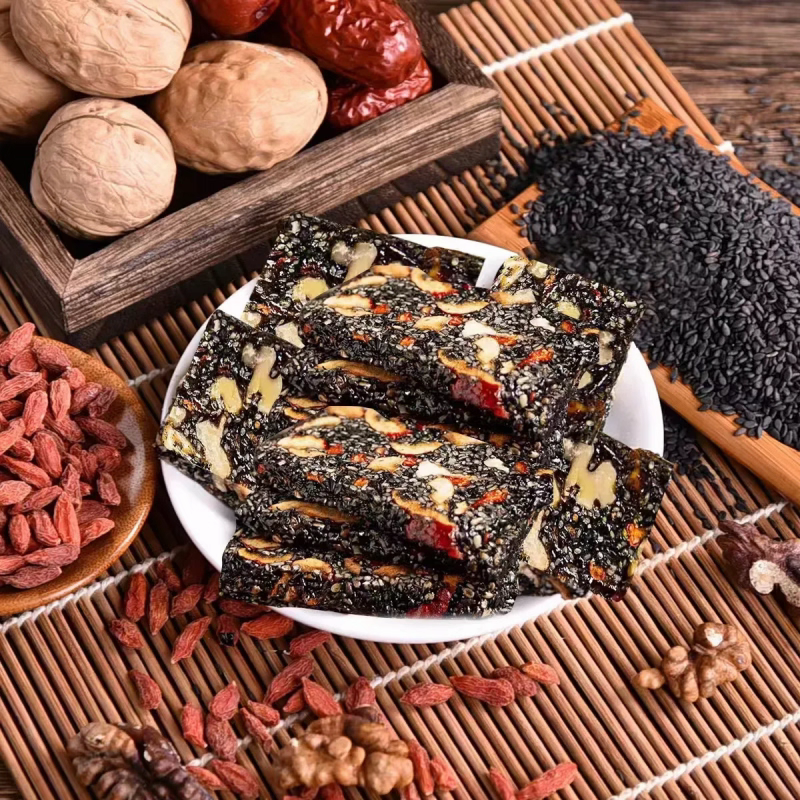 黑芝麻紅棗核桃零食軟糕，500公克，切糕孕婦小吃，健康糕点芝麻好吃补气。-細節圖5