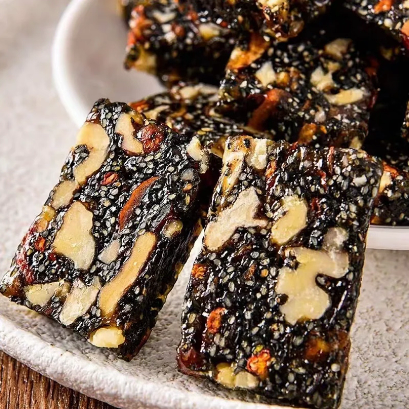 黑芝麻紅棗核桃零食軟糕，500公克，切糕孕婦小吃，健康糕点芝麻好吃补气。-細節圖6