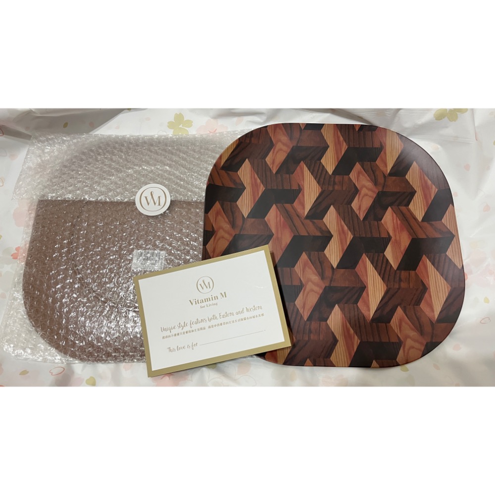絕版限量特價！全新【台灣薇皿 Vitamin M for Living 方盤 餐盤】木紋 幾何 擺拍 時尚 11吋-細節圖2
