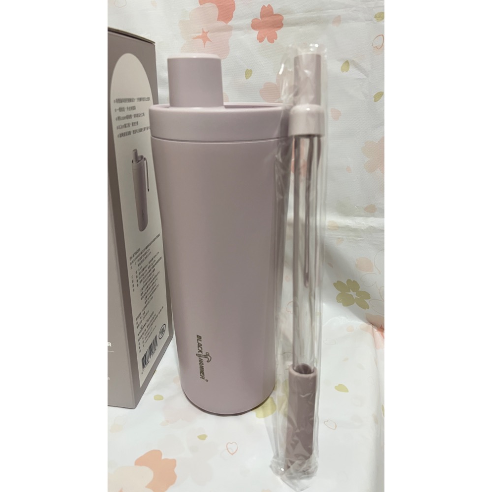 全新【BLACK HAMMER 雲霧紫色 鈦芯涼不鏽鋼保溫保冰吸管杯860ml】保溫杯/保溫瓶 $699/原價$1250-細節圖2