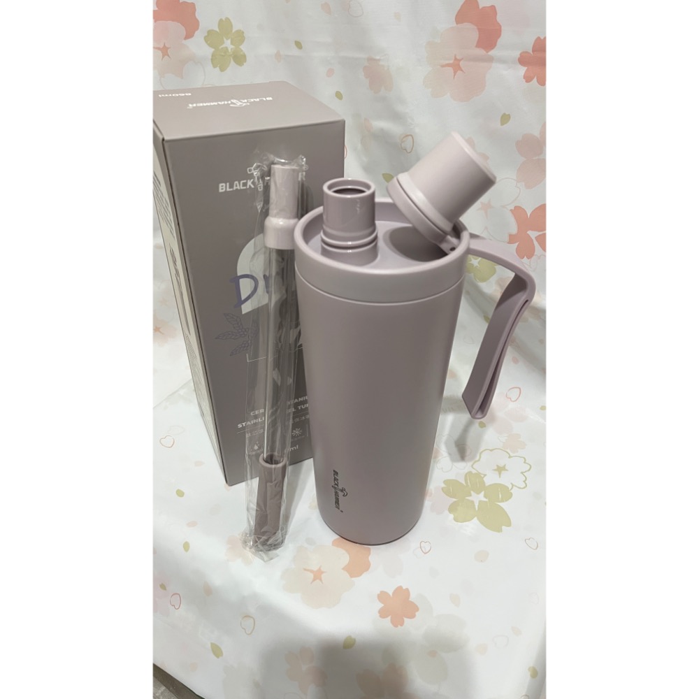 全新【BLACK HAMMER 雲霧紫色 鈦芯涼不鏽鋼保溫保冰吸管杯860ml】保溫杯/保溫瓶 $699/原價$1250-細節圖3