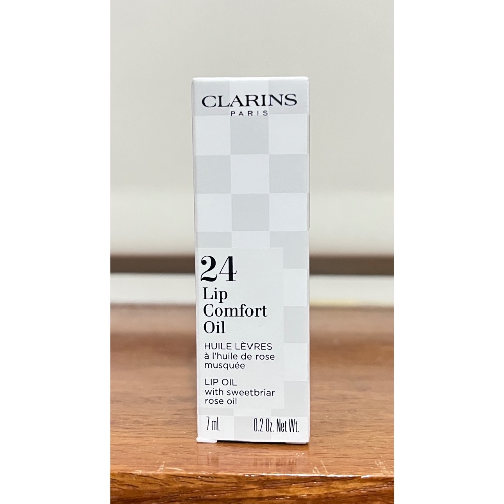 限量特價！全新完整盒裝【CLARINS 克蘭詩 彈潤植萃美唇油 黑白棋盤限定版 7ml(皇后白)】唇油 $199/支-細節圖5
