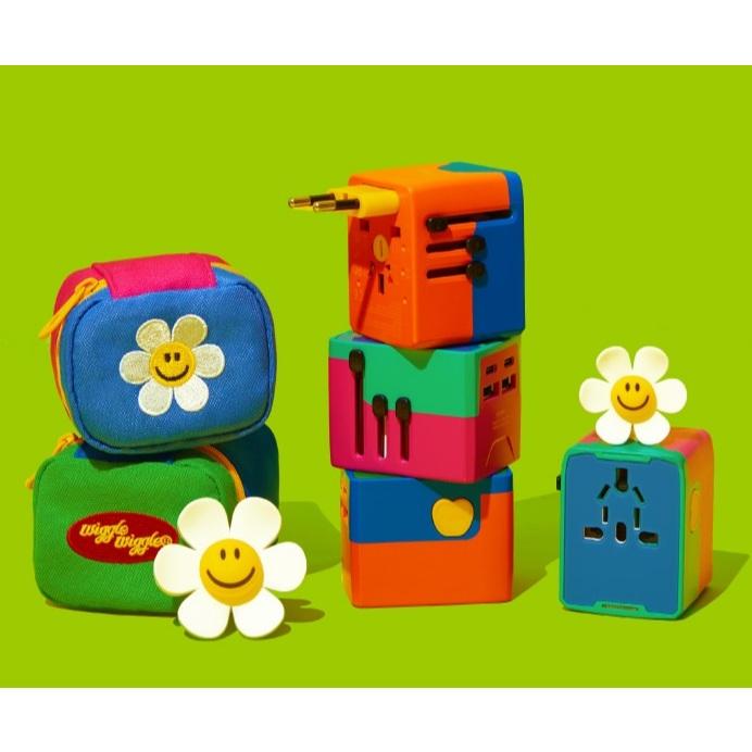 [KJ Select] 現貨 隔日到貨Wiggle Wiggle 萬國旅行轉接頭 彩色積木造型 附收納包 韓國代購正品-細節圖4