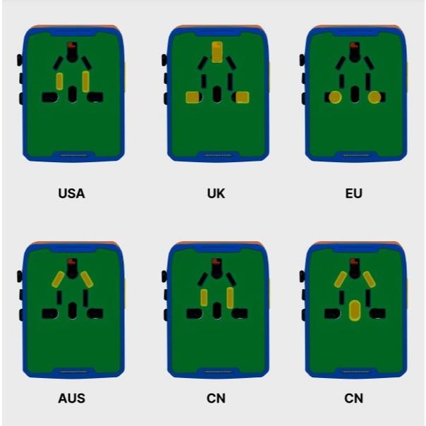 [KJ Select] 現貨 隔日到貨Wiggle Wiggle 萬國旅行轉接頭 彩色積木造型 附收納包 韓國代購正品-細節圖5