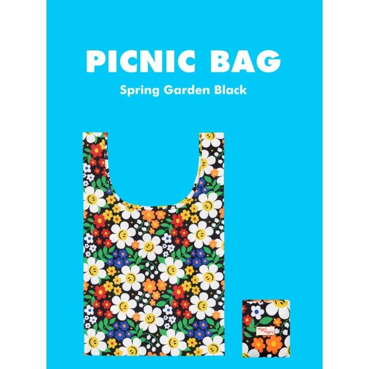 現貨🔥隔日到貨 WIGGLE WIGGLE 環保袋 野餐包 韓國超紅花花笑臉 折疊購物袋 可愛必收-細節圖2