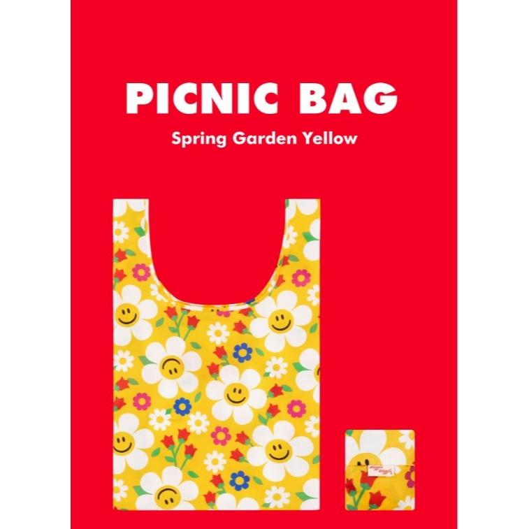 現貨🔥隔日到貨 WIGGLE WIGGLE 環保袋 野餐包 韓國超紅花花笑臉 折疊購物袋 可愛必收-細節圖5