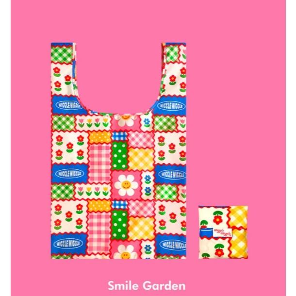 現貨🔥隔日到貨 WIGGLE WIGGLE 環保袋 野餐包 韓國超紅花花笑臉 折疊購物袋 可愛必收-細節圖6