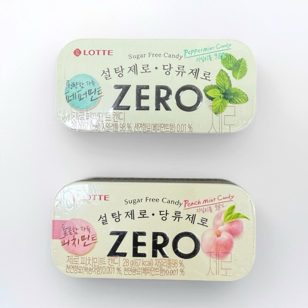 KJ Select 韓國 LOTTE 樂天 ZERO無糖薄荷糖  薄荷/水蜜桃 / ZERO軟糖 水果軟糖/柑橘柚子風味-細節圖3