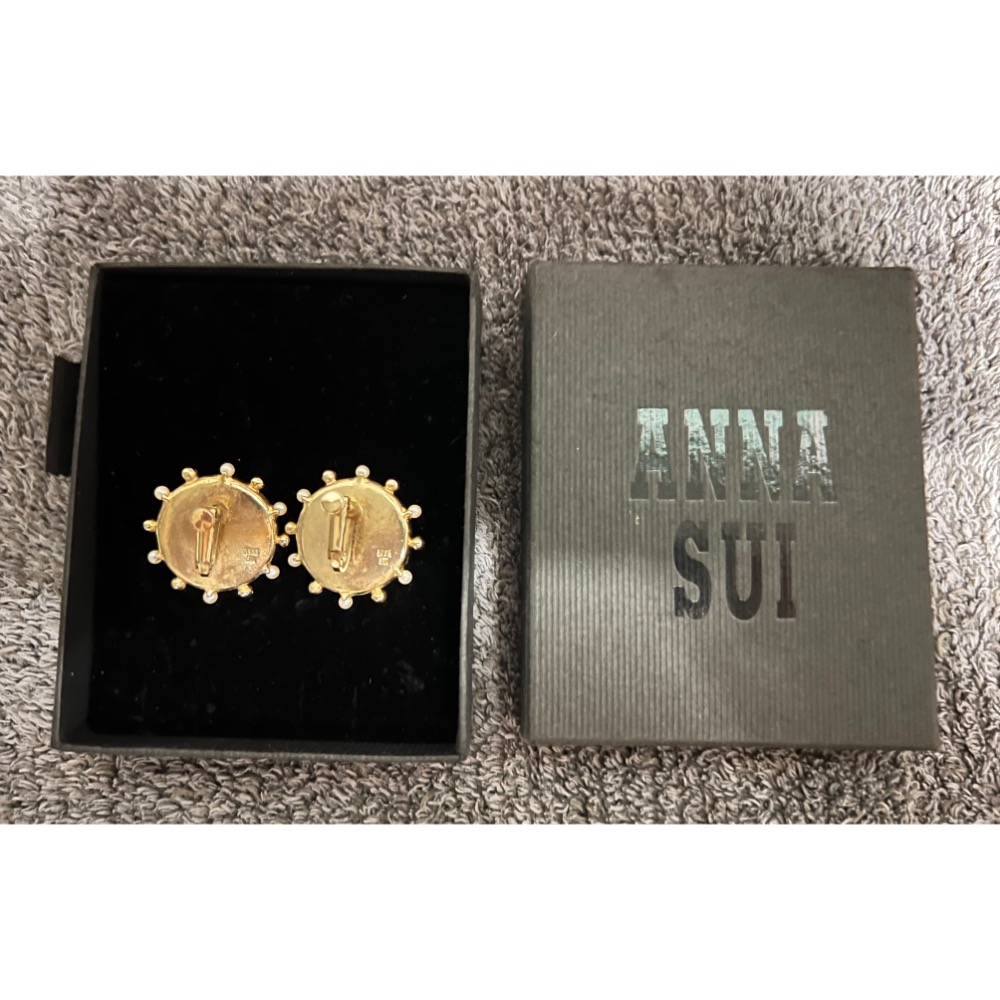 老物，無掉鑽 anna sui 蝴蝶夾式耳環-細節圖2