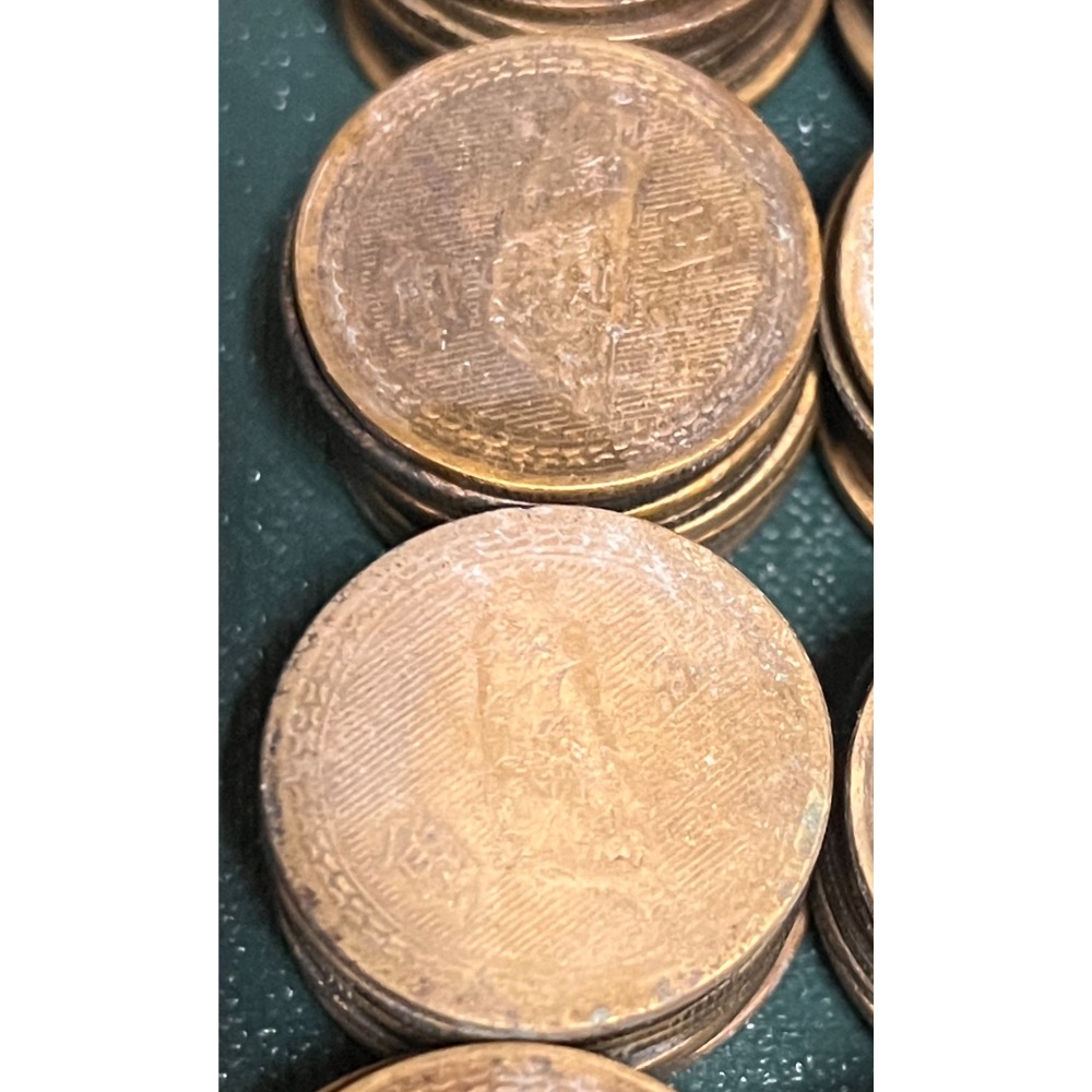 臺灣錢幣-#250 民國43年伍角-五角-銅錢幣~直徑２７ｍｍ重７公克 共80枚-細節圖2