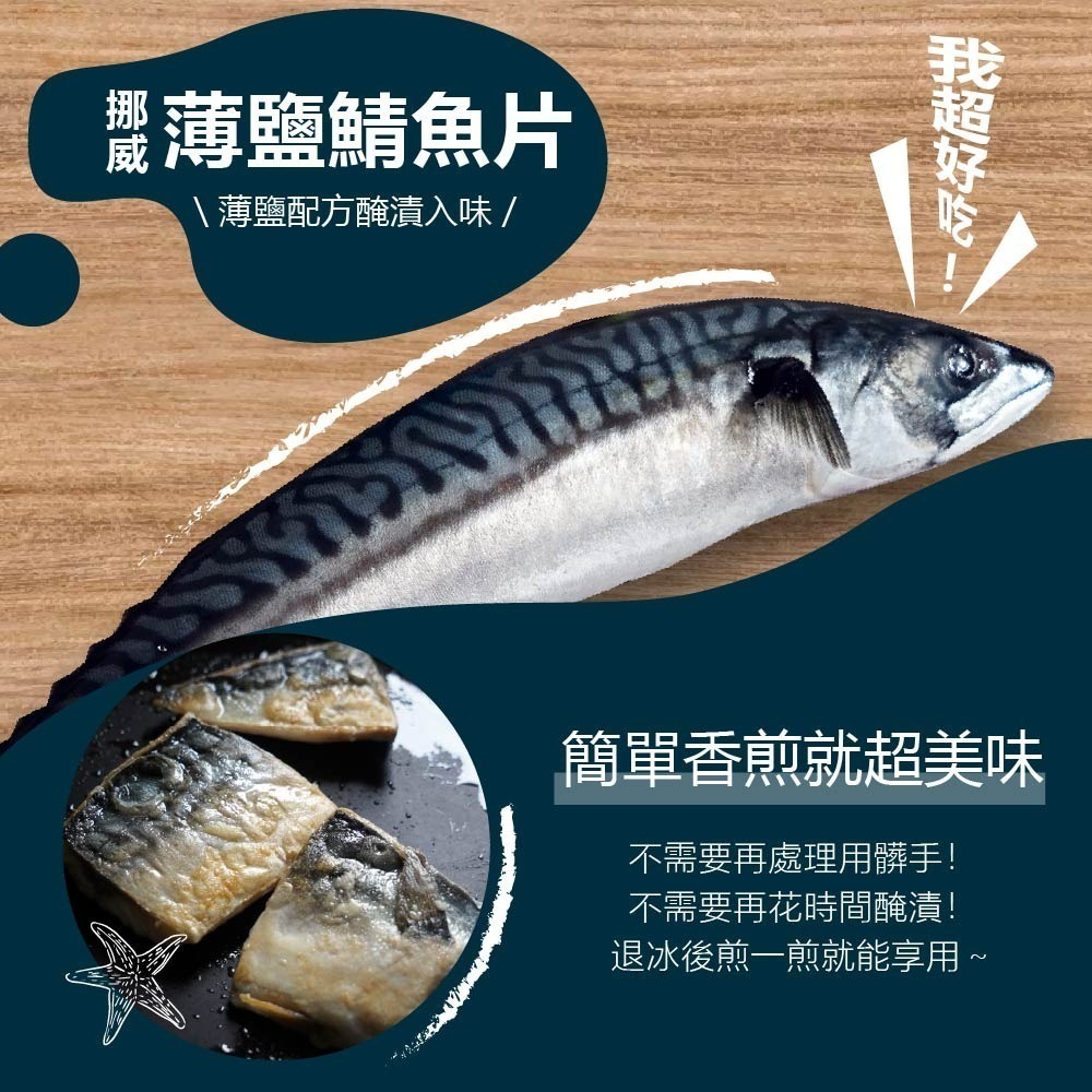 【平均一片只要68元】挪威薄鹽鯖魚片22片/箱 #免運費-細節圖5