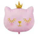 皇冠貓氣球-粉色