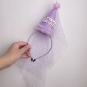頭紗仙女帽髮箍-紫色