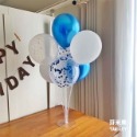 7顆氣球桌飄組-冰雪藍(含支架)