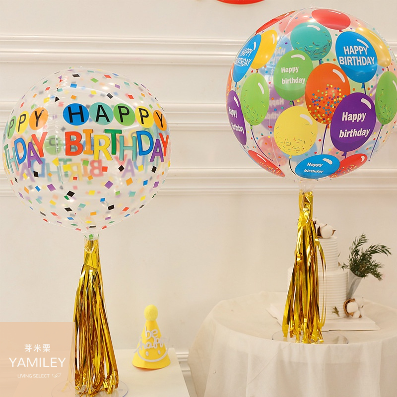 24H現貨出貨附發票【8件88折】透明印花氣球 透明氣球 立體氣球 蛋糕氣球 佈置氣球 生日蛋糕氣球 生日氣球-細節圖4