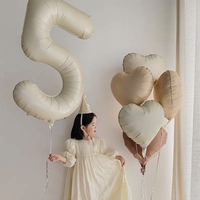 24H現貨出貨 奶油色數字氣球 焦糖色數字氣球 生日數字氣球 數字氣球 手持氣球 生日氣球 慶生氣球-細節圖5